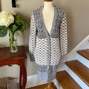 Banana Republic Long Boucle Patterned Cardigan SM